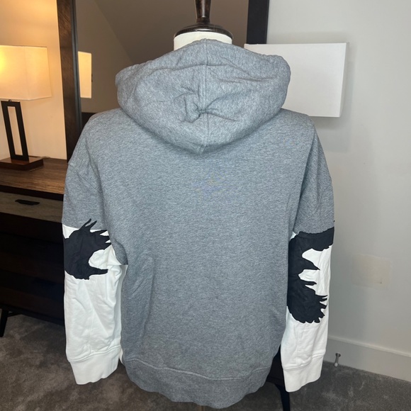 Neil Barrett Fleeced Cotton Hoodie with Suede Patches.  - Picture 2 of 3